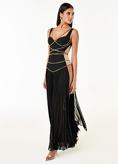 Simona Black Chain Maxi Dress image3