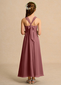 Azazie Tater Junior Formal Blumenmädchenkleider A-Linie Plissee Chiffon Kleid Amethyst image2