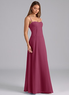 Azazie Valentine Bridesmaid Dresses Mulberry A-Line Corset Chiffon Dress image5