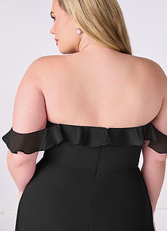 Barbie ♥ Azazie Bridesmaid Dresses Black A-Line Off the Shoulder Chiffon Convertible Dress image11