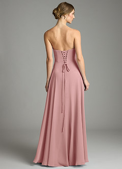 Azazie Ayla Abiti da Damigella Abito A-Line in Chiffon Scollo a Cuore Rosa Polverosa image2