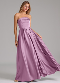 Azazie Lucienne Bridesmaid Dresses Wisteria A-Line Strapless Stretch Satin Convertible Dress image8