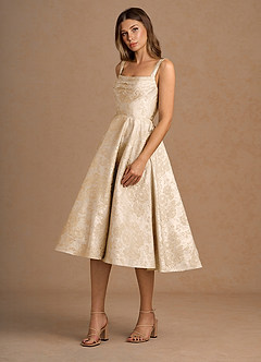 Vestido Champán Añejo Midi Melusine image5