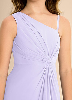 Azazie Brooke Junior Abito A-Line in Chiffon Spacco Laterale Lilla image7