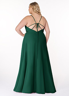 Azazie Everleigh Bridesmaid Dresses Emerald A-Line Sweetheart Pleated Chiffon Dress image9
