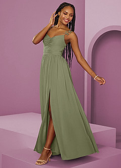 Barbie ♥ Azazie Bridesmaid Dresses Pistachio A-Line Pleated Chiffon Dress image5