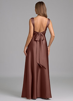 Azazie Beatrice 신부 들러리 드레스 A라인 스윗하트 네크라인 스트레치 새틴 바닥 길이 드레스 image6