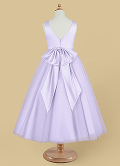 Azazie Marybell Flower Girl Dresses Lilac A-Line Bow Tulle Dress image6