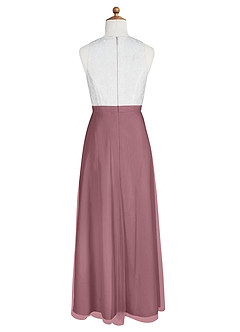 Azazie Albertine Junior Amethyst A-Line Lace Chiffon Dress image8