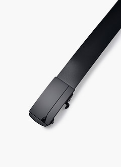 front Ceinture à boucle carrée en cuir texturé pour homme