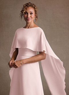 Azazie Marilla Mother of the Bride Dresses Blushing Pink A-Line Pleated Chiffon Dress image8