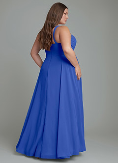 Azazie Shaude Bridesmaid Dresses Royal Blue A-Line Pleated Chiffon Dress image7