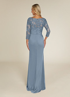 Azazie Alisondra Mother of the Bride Dresses Dusty Blue Sheath Scoop Lace Lace Dress image2