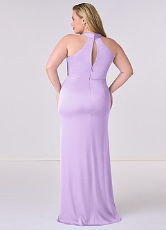 Barbie ♥ Azazie Bridesmaid Dresses Lilac Sheath Stretch Satin Dress image8