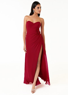 Gyselle Cherry Red Pleated Gown image5