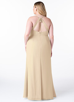 Azazie Maliya Vente Finale Robe Fourreau en Mousseline de soie Plissée Eucalyptus image7