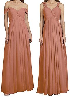 Azazie Kaitlynn Bridesmaid Dresses MAI TAI Empire Ruched Chiffon Convertible Dress image8