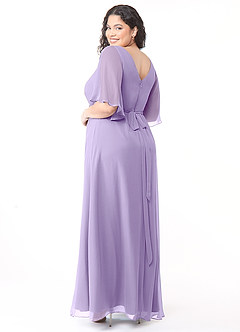 Azazie Cierra Abiti da Damigella Abito A-Line in Chiffon con Scollo a V Lilla image12