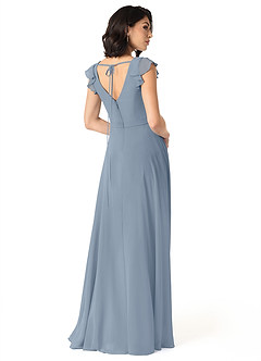 Azazie Claudine Final Sale Twilight A-Line Flutter Sleeve Chiffon Dress image5