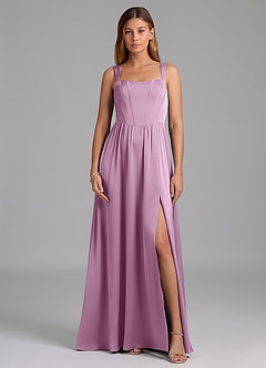 Azazie Rosaline Brautjungfernkleider A-Linie Seitliche Cut-Outs Stretch-Satin Kleid Blauregen image3