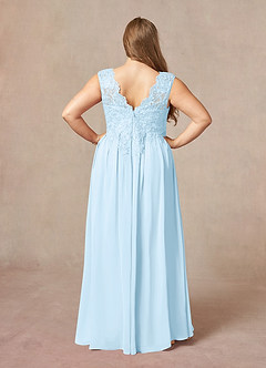 Azazie Amethyst Mother of the Bride Dresses Sky Blue A-Line V-Neck Sequins Chiffon Dress image10