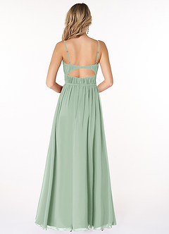 Azazie Yanelie Final Sale Agave A-Line Scoop Pleated Chiffon Dress image4