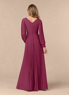 Azazie Zina vestidos de madre de la novia Vestido de Mora de Gasa de Corte En A con Plisado image4