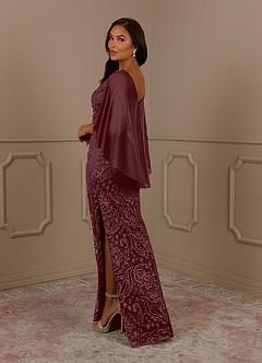 Azazie Collins vestidos de madre de la novia Vestido de Cabernet de Encaje de Recto image3