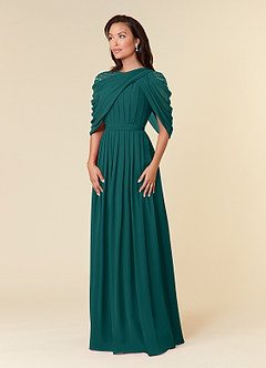 Azazie Olena Mother of the Bride Dresses Peacock A-Line Sequins Chiffon Dress image3