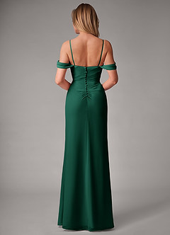 Azazie Haisley Jurken voor bruidsmeisjes Converteerbaar Jurk van Chiffon met Kolom Off the Shoulder Smaragd image7