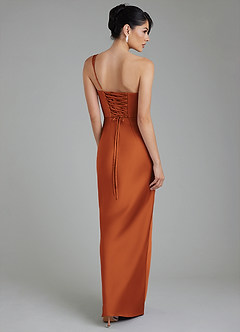 Azazie Sabrina Bridesmaid Dresses Cinnamon Mermaid Corset Stretch Satin Dress image3