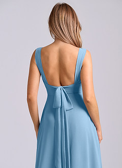 Azazie Beatrice Bridesmaid Dresses Steel Blue A-Line Sweetheart Neckline Chiffon Dress image7