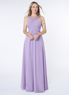 Azazie Kaleigh Abiti da Damigella Abito A-Line in Chiffon Plissettato Lilla image1