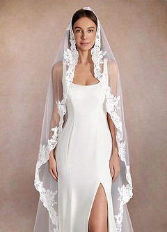 front Persila Lace Chapel Length Veil