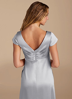 Azazie Allessia Maternity Bridesmaid Dresses A-Line Metallic Satin Floor-Length Dress image6