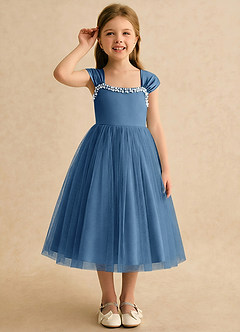 Azazie Yosemite vestidos de niña de las flores Vestido de Crepúsculo de Tul de Corte Princesa con Escote de Corazón image5