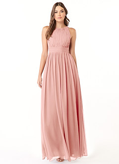 Azazie Luz Bridesmaid Dresses Rosette A-Line Lace Chiffon Dress image1