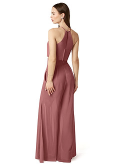 Azazie Kenzi Bridesmaid Dresses Amethyst Pleated Chiffon Jumpsuit image4