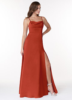 Azazie Clove Stretch Satin Dress Final Sale  image5