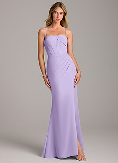 Azazie Chantel Bridesmaid Dresses Lilac Sheath Strapless Chiffon Convertible Dress image4