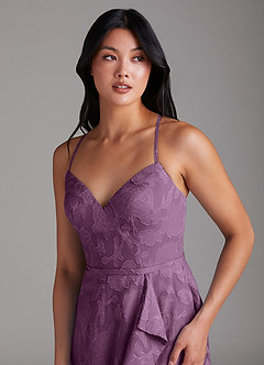 Azazie Naeem Brautjungfernkleider A-Linie Herzausschnitt Blumen-Burnout Kleid Blauregen image6