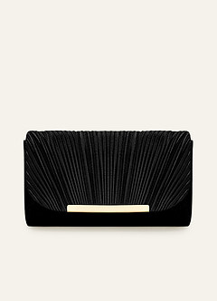 Satin Pleated Envelope Clutch