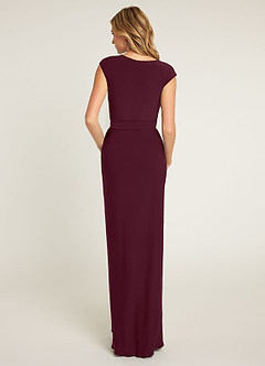 Azazie Wynry Vente Finale Robe Conforme en Tricot de luxe Plissée Cabernet image2