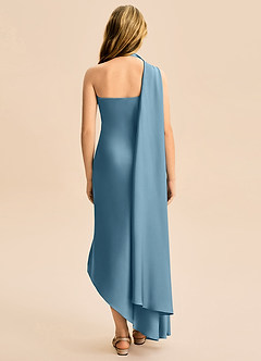 Azazie Briony Junior Vestido Bermudas de Cetim elástico de Bainha com Plissado image2