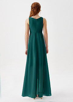 Azazie Lizette Junior Peacock A-Line Pleated Chiffon Dress image6