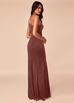 Azazie Kala Bridesmaid Dresses Rustic Rose A-Line One Shoulder Velvet Dress image4