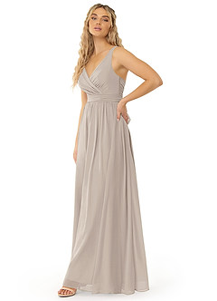 Azazie Kora Bridesmaid Dresses A-Line Convertible Chiffon Floor-Length Dress image2