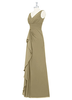 Azazie Julianna Abiti da Damigella Abito A-Line in Chiffon Verde Muschio image8