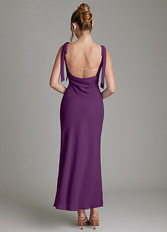 Azazie Luddie Bridesmaid Dresses Grape Mermaid Bow Chiffon Dress image5