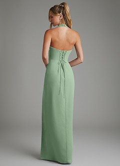 Azazie Tina Bridesmaid Dresses Matcha Mermaid Corset Chiffon Dress image6